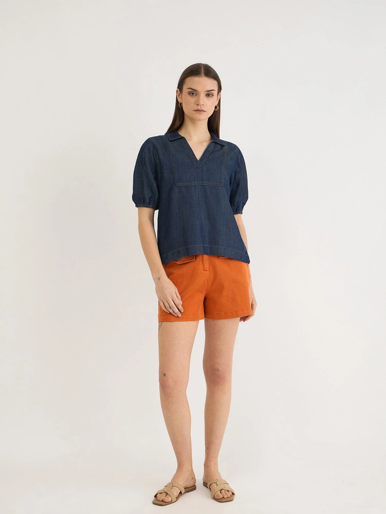 Elle Women Brown Relaxed Fit Solid Shorts - Image 2