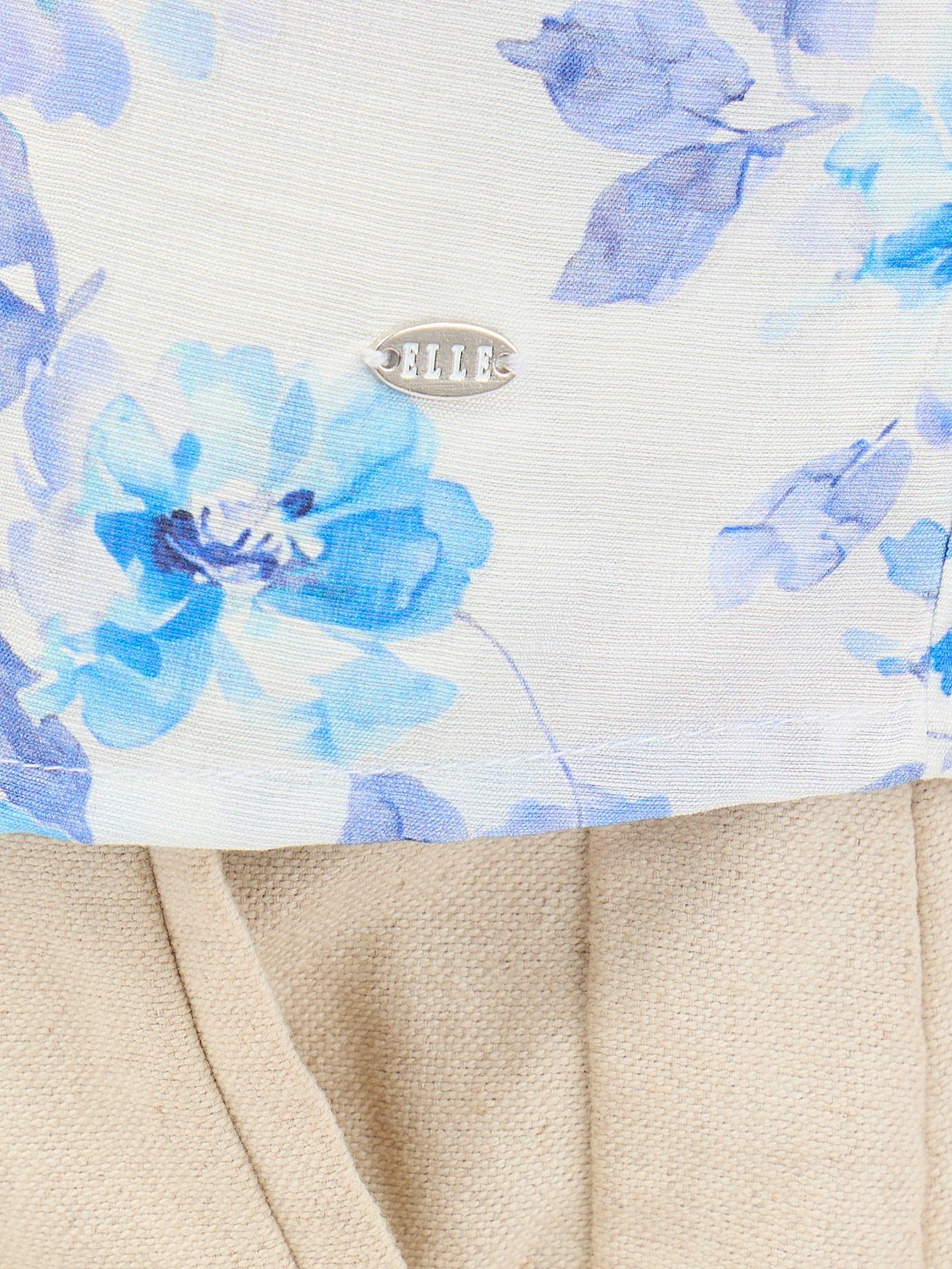 Elle Women Blue Printed Resort Collar Top - Image 6
