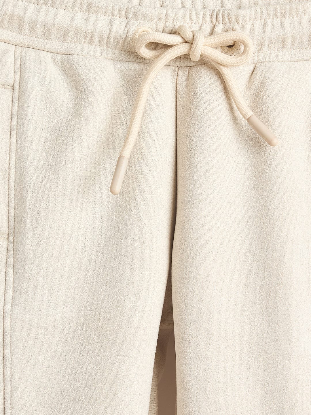 Elle Girls Cream Solid Tapered Fit Sweat Pant - Image 3