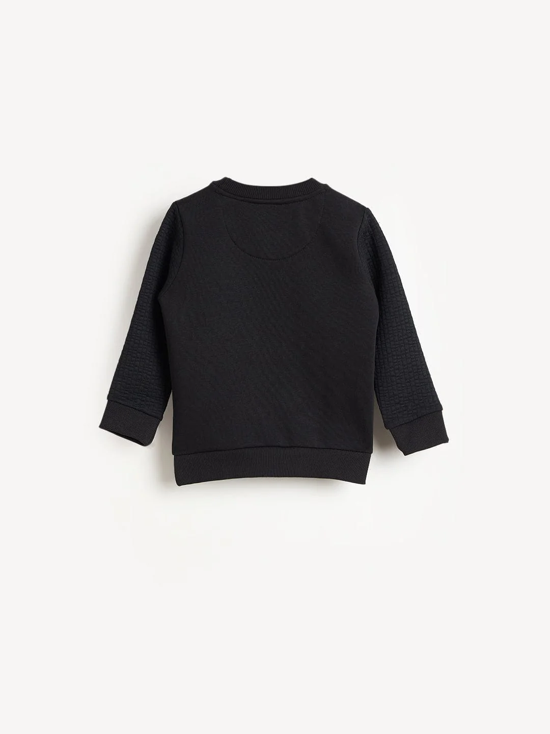 Elle Girls Black Textured Round Neck Sweatshirt - Image 2