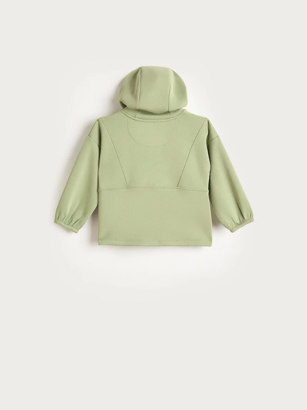 Elle Girls Green Textured Hoodie - Image 2