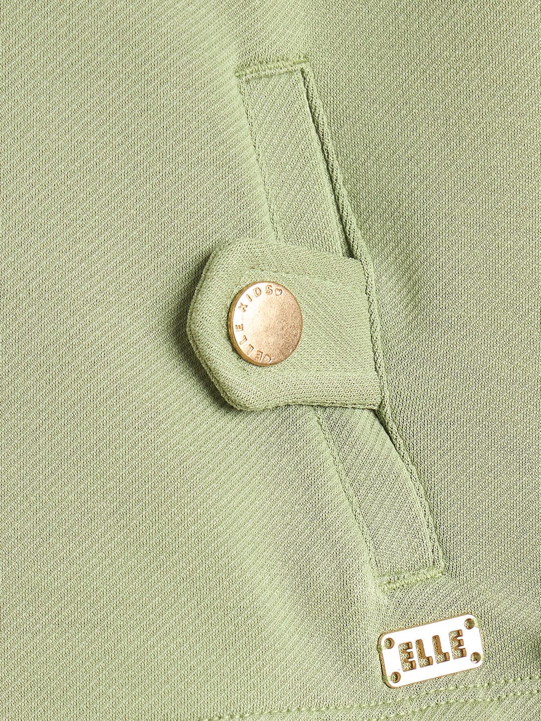 Elle Girls Green Textured Hoodie - Image 4