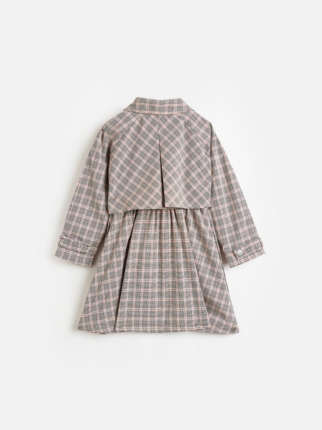 ELLE Girls Multicolour Checks Regular Fit Midi Dress - Image 2
