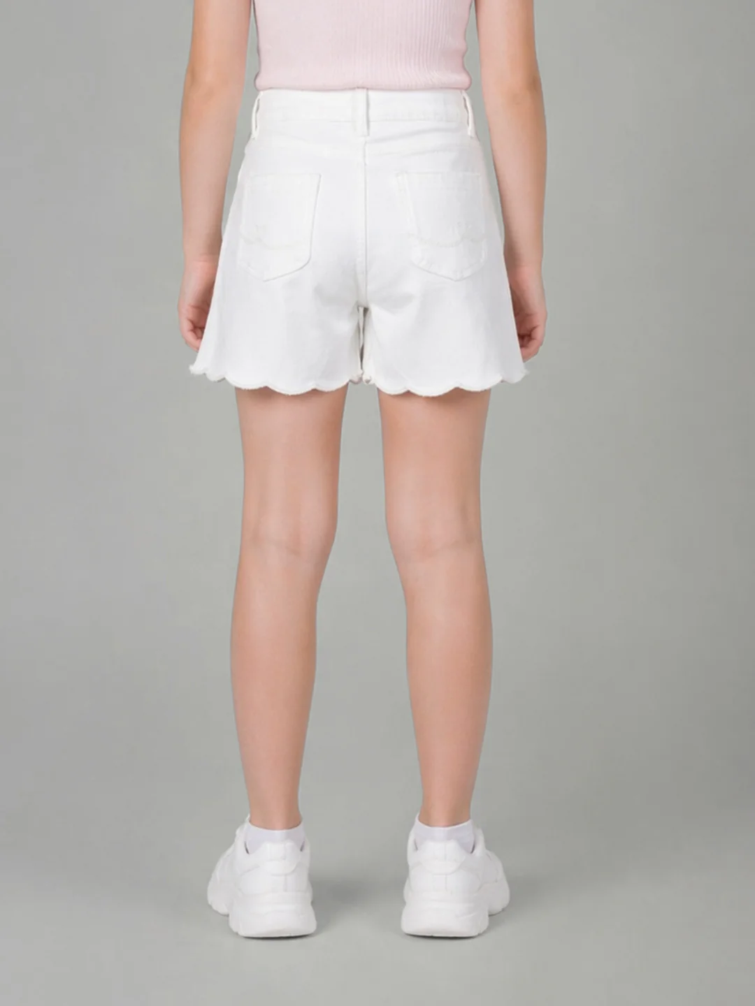 Elle Girls White Solid Regular Fit Shorts - Image 3
