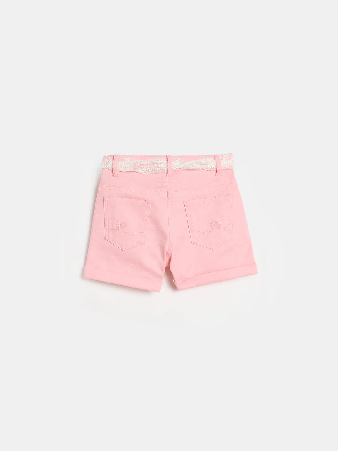 Elle Girls Pink Solid Regular Fit Shorts - Image 3