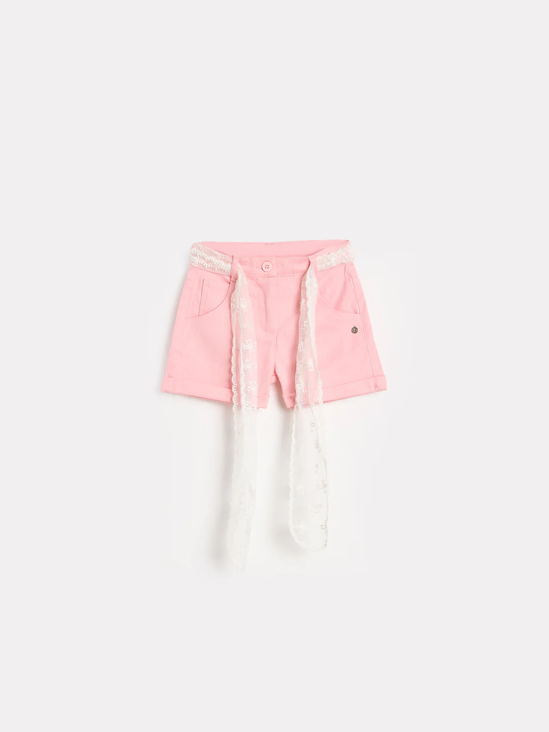 Elle Girls Pink Solid Regular Fit Shorts - Image 6