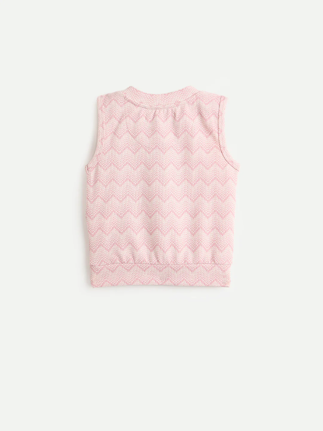 Elle Girls Pink Jacquard Regular Fit Jacquard T-Shirt - Image 3