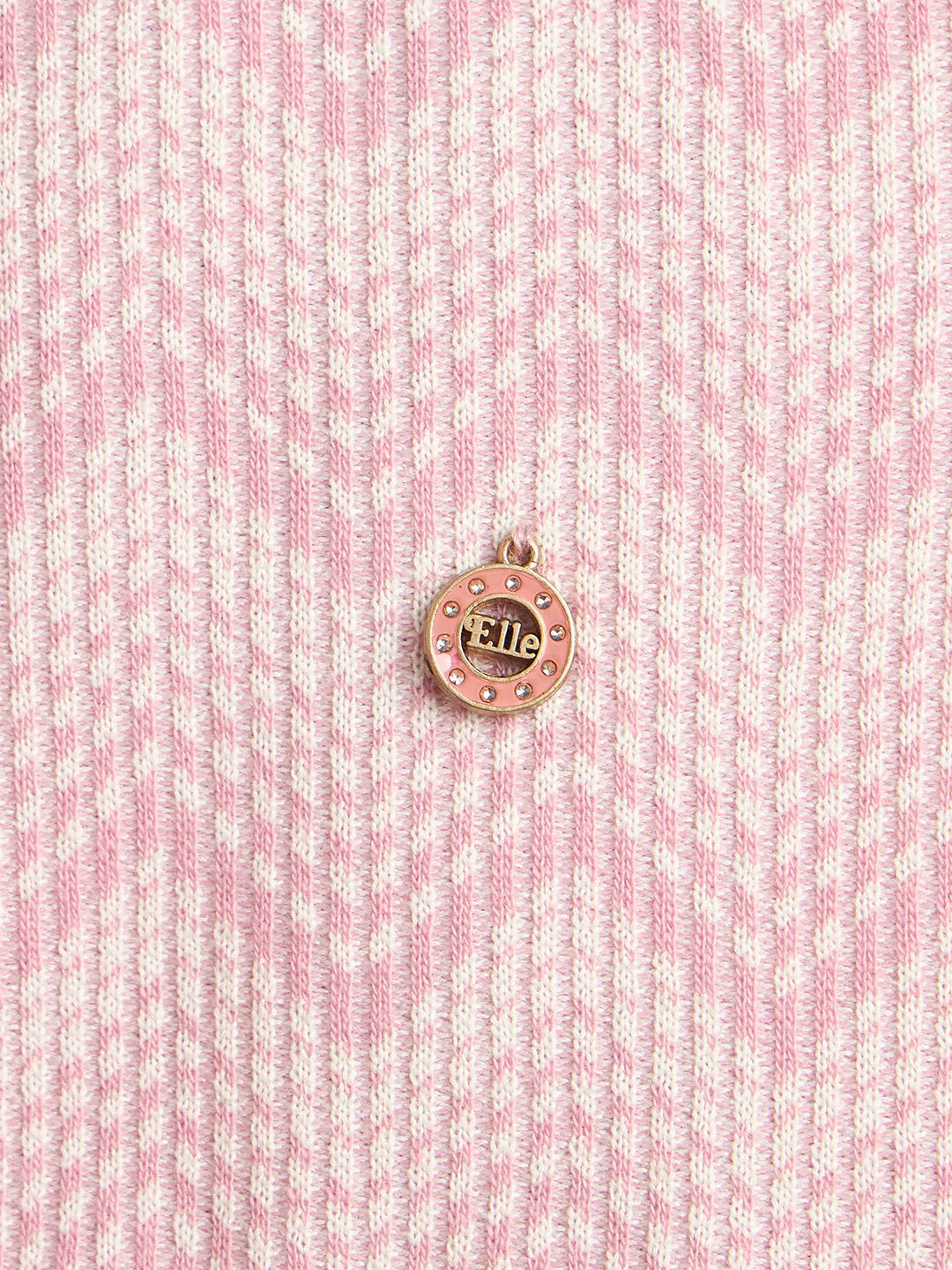 Elle Girls Pink Jacquard Regular Fit Jacquard T-Shirt - Image 5