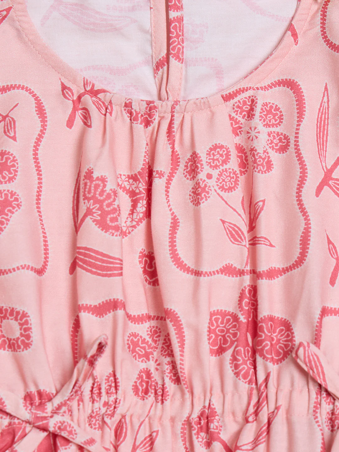 Elle Girls Pink Floral Peplum Pure Cotton Top - Image 4