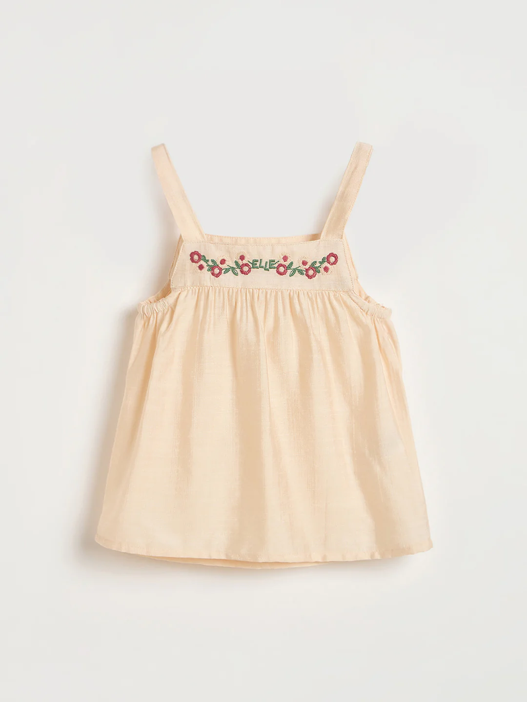 Elle Girls Cream Solid Flared Fit Top - Image 2