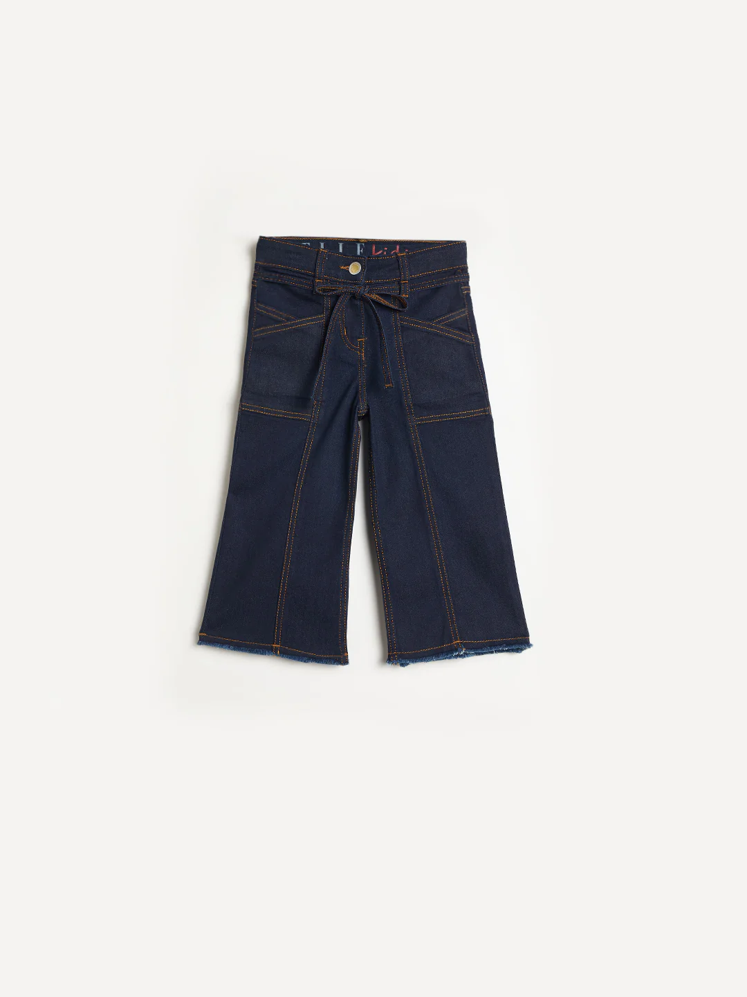 Elle Girls Navy Blue Solid Stretchable Straight Fit Jeans - Image 2