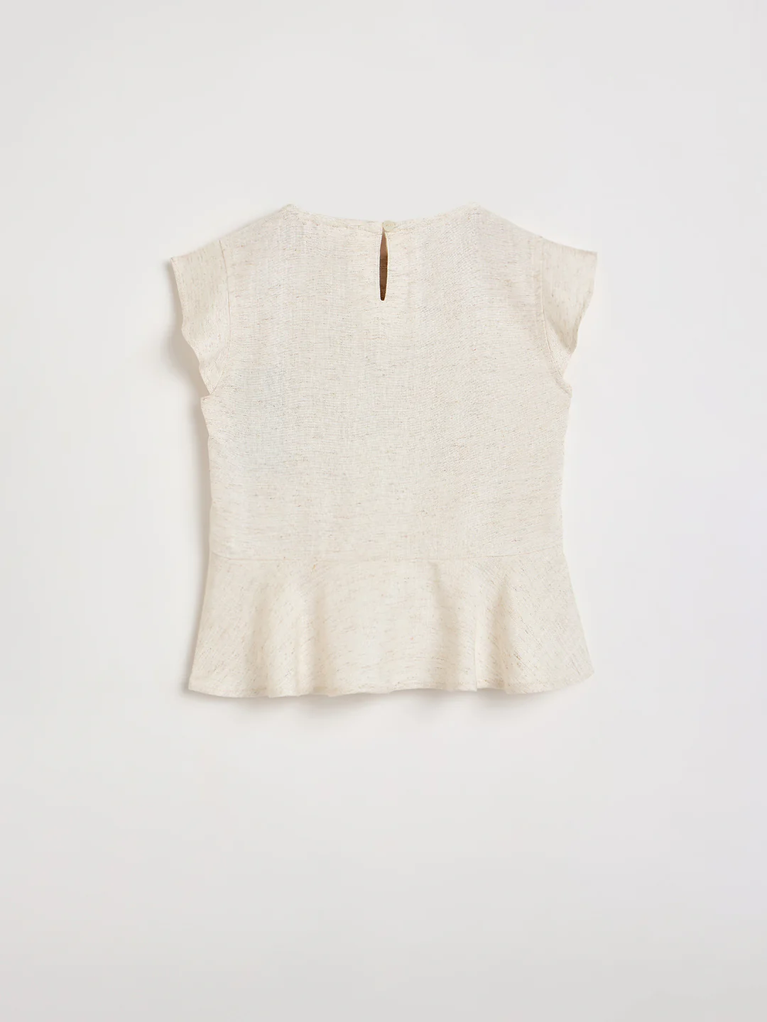 Elle Girls Beige Embroidered Flared Fit Top - Image 3