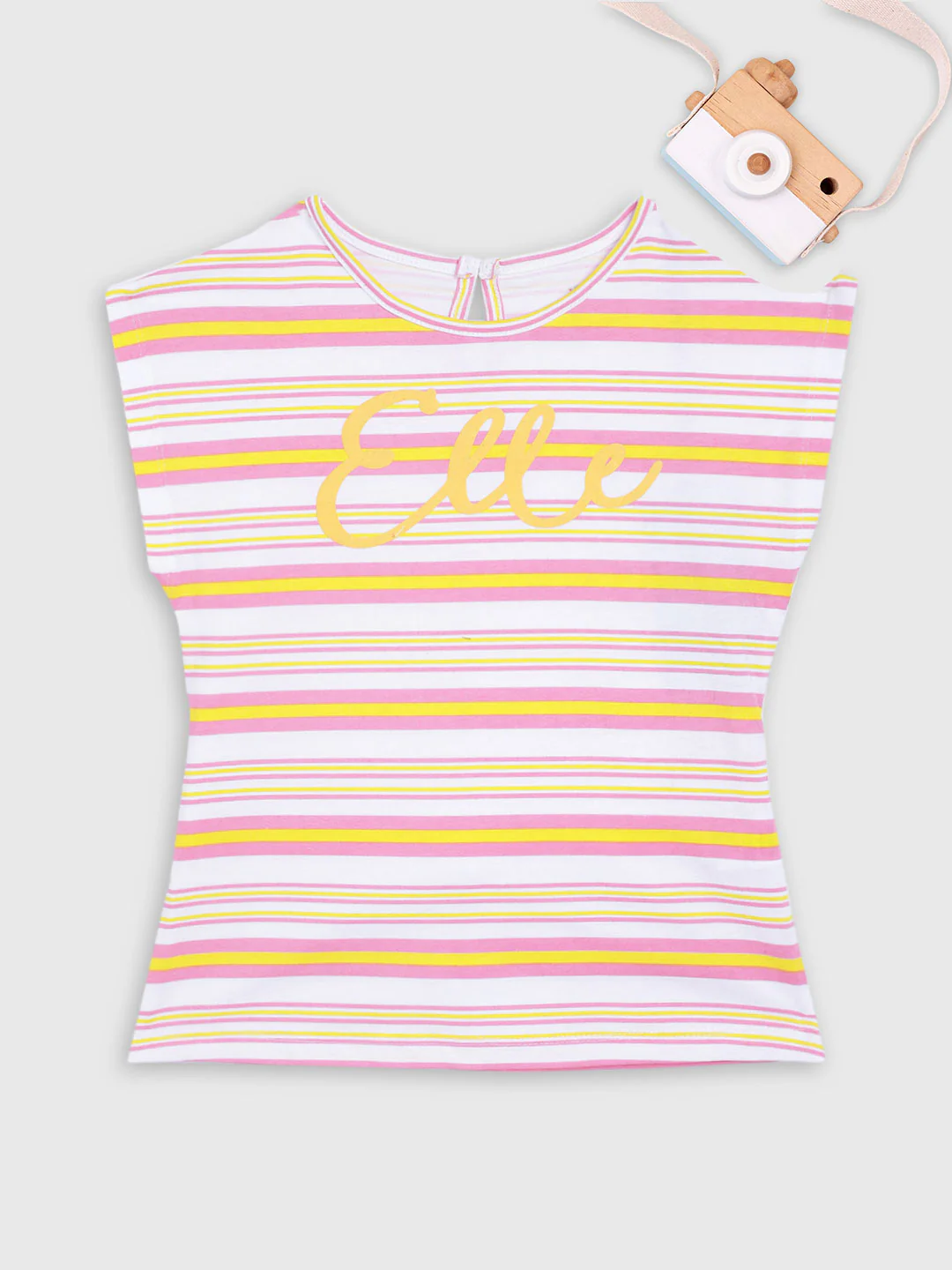 Elle Kids Girls White Printed Round Neck Top - Image 5