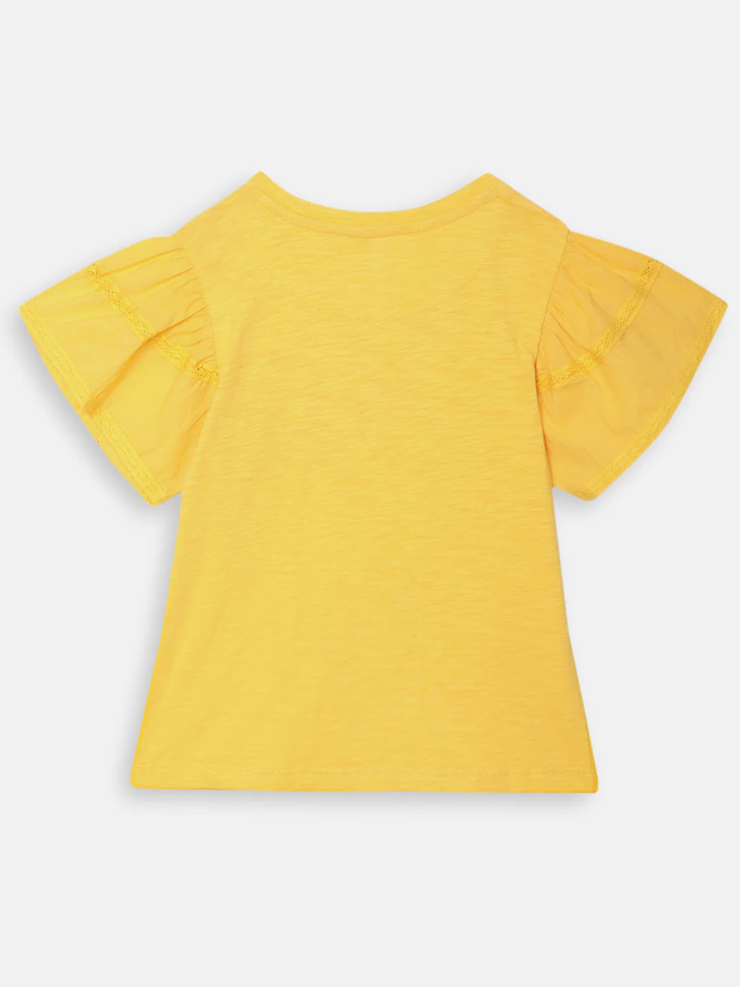 Elle Kids Girls Yellow Printed Round Neck TShirt - Image 3