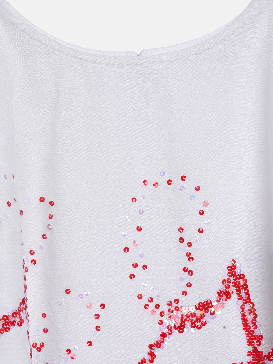 Elle Kids Girls White Embroidered Round Neck Top - Image 5