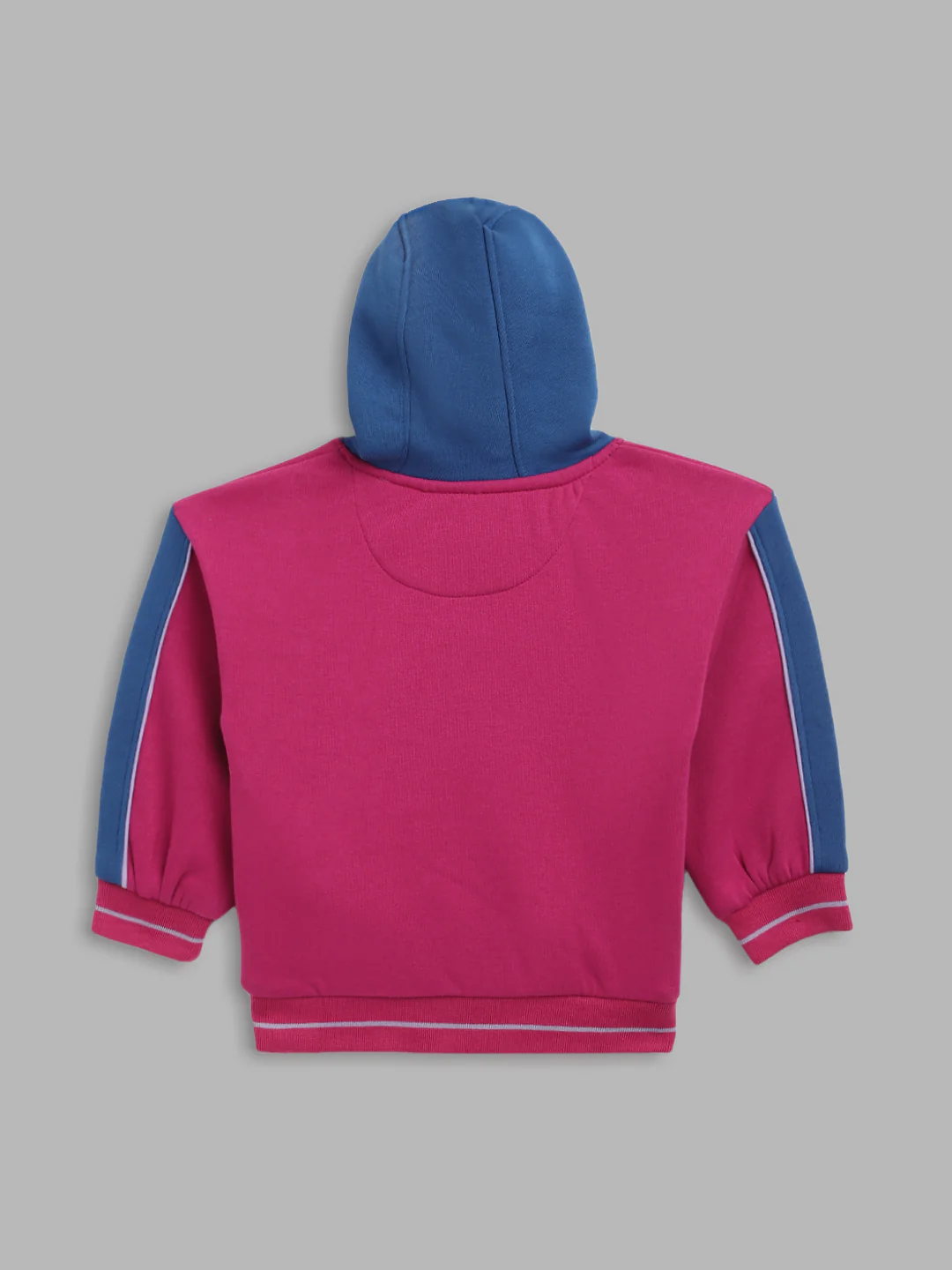 Elle Kids Girls Blue Solid Round Neck Sweatshirt - Image 4