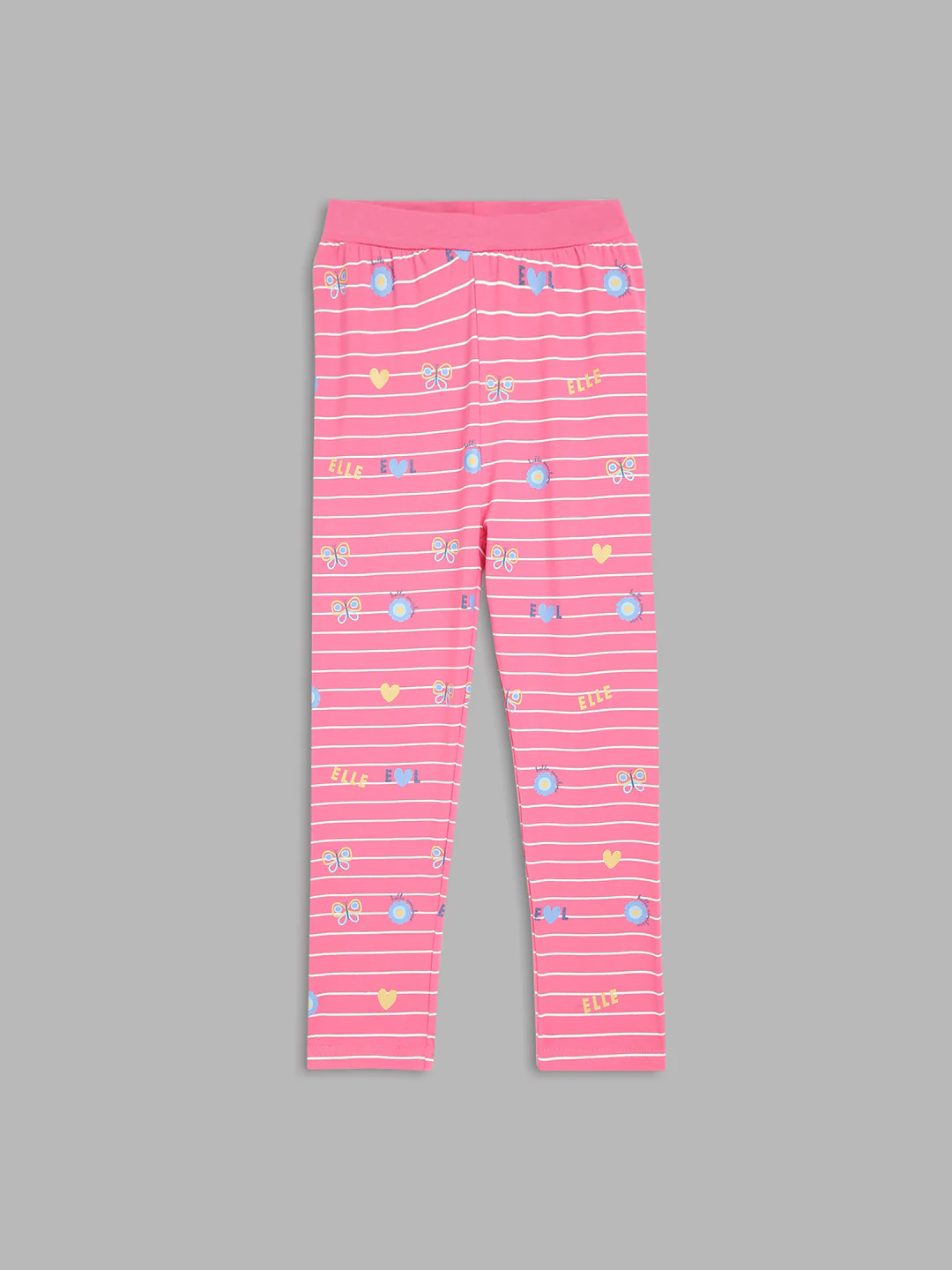Elle Kids Girls Pink Printed Regular Fit Leggings