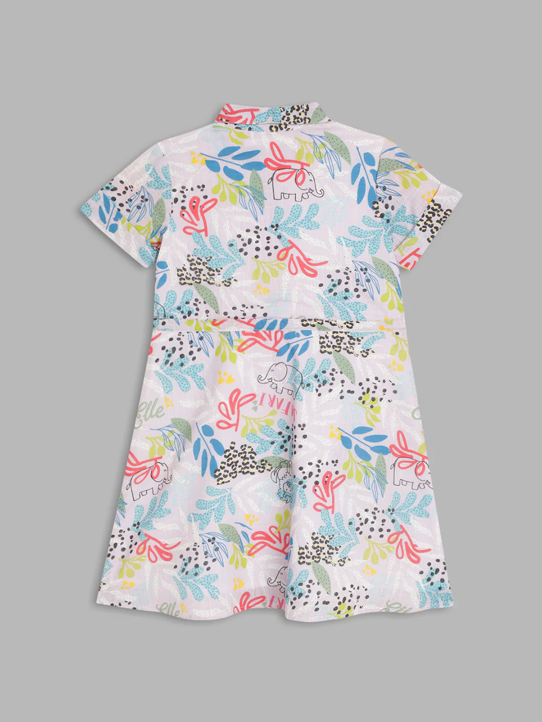 Elle Kids Girls Multi Printed Collar Dress - Image 2