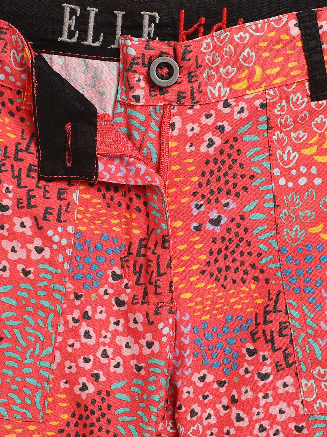 Elle Kids Girls Coral Printed Regular Fit Shorts - Image 3