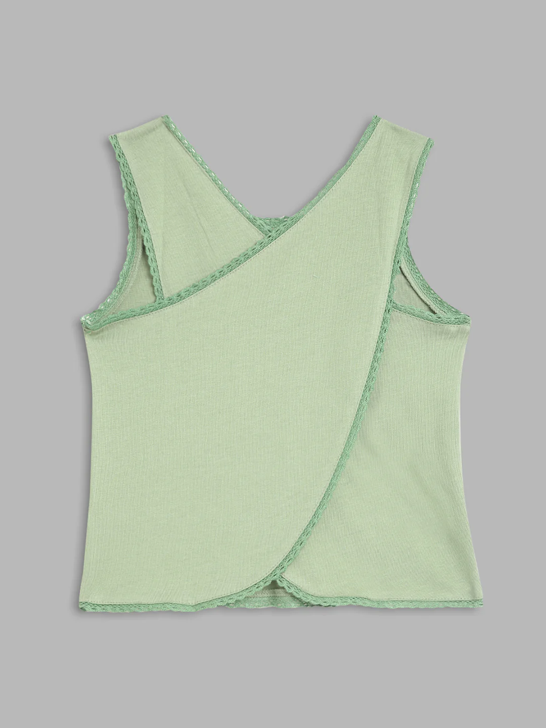 Elle Kids Girls Olive Solid Round Neck TShirt - Image 2