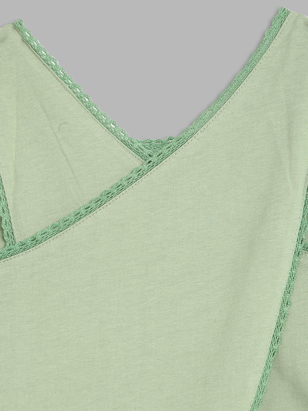 Elle Kids Girls Olive Solid Round Neck TShirt - Image 4