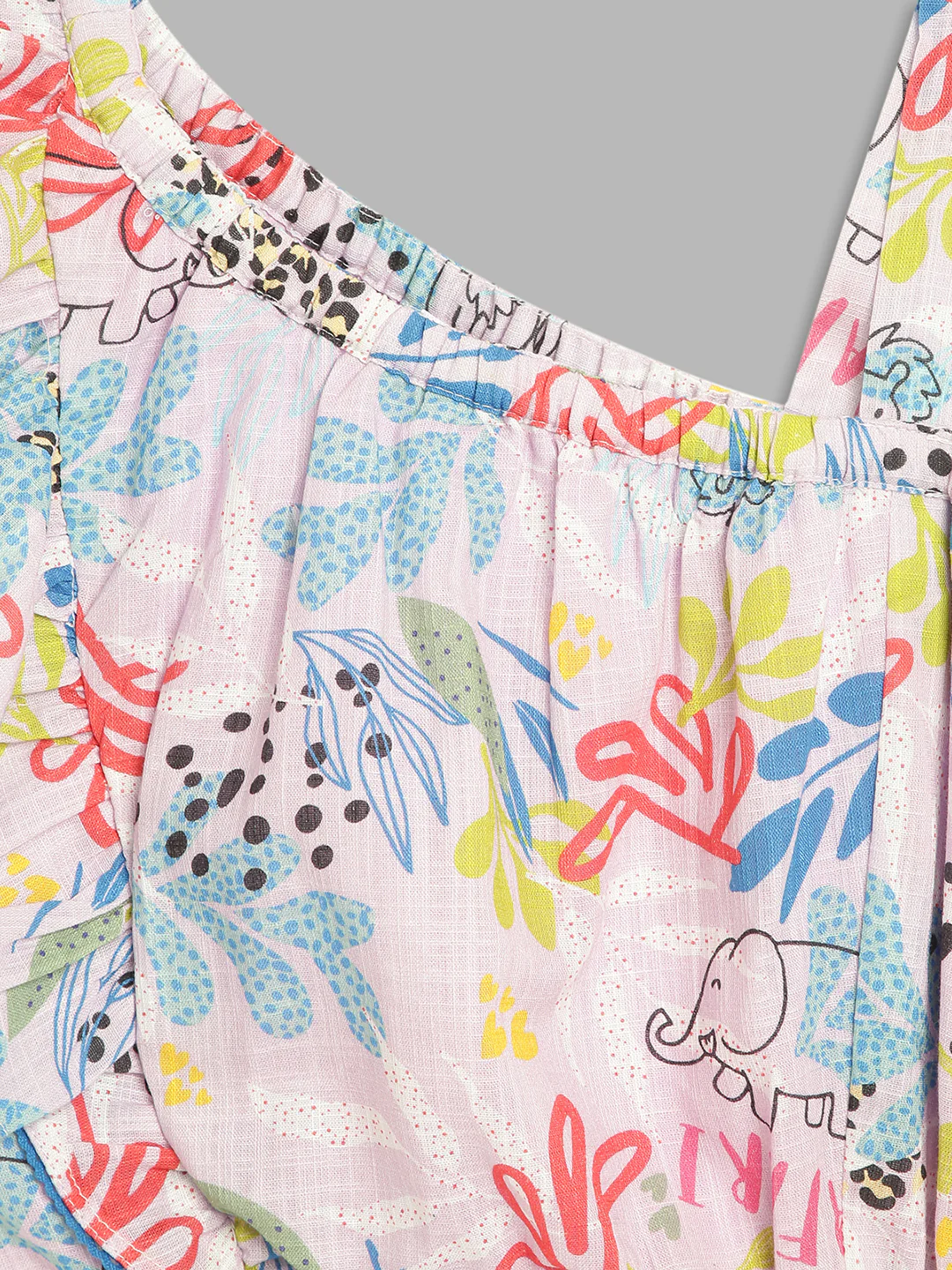 Elle Kids Girls Multi Printed Asymmetrical Neck Top - Image 3