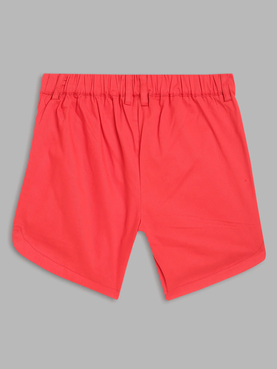 Elle Kids Girls Red Solid Regular Fit Shorts - Image 2