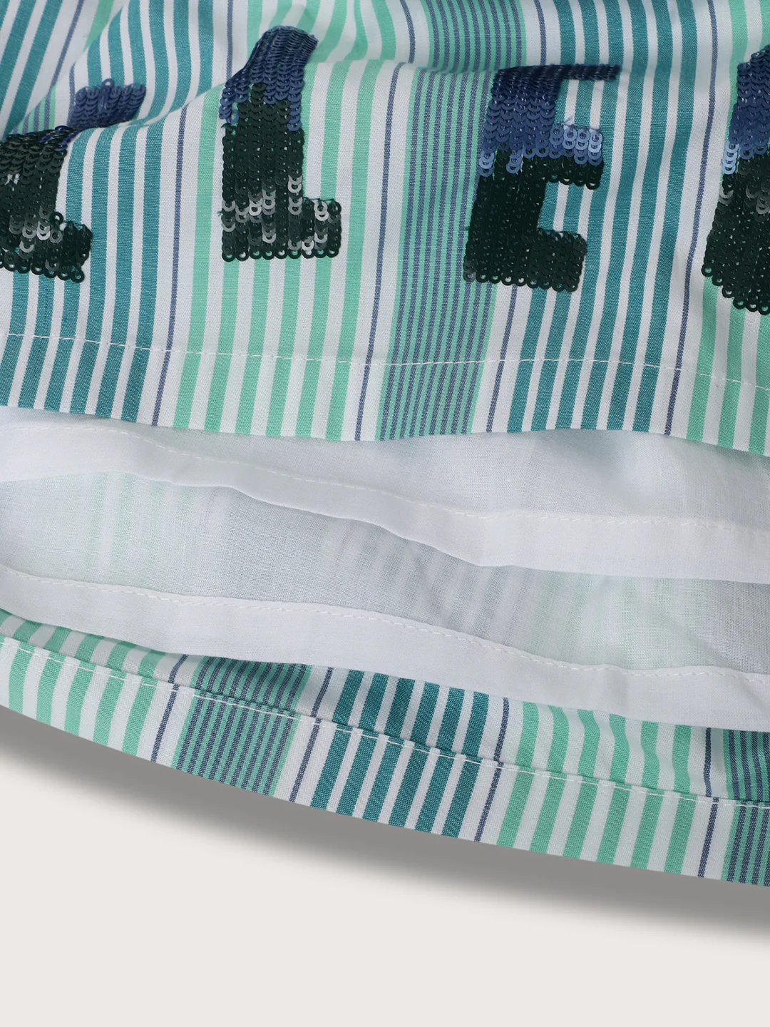 Elle Kids Girls Green Striped A Line Skirt - Image 6