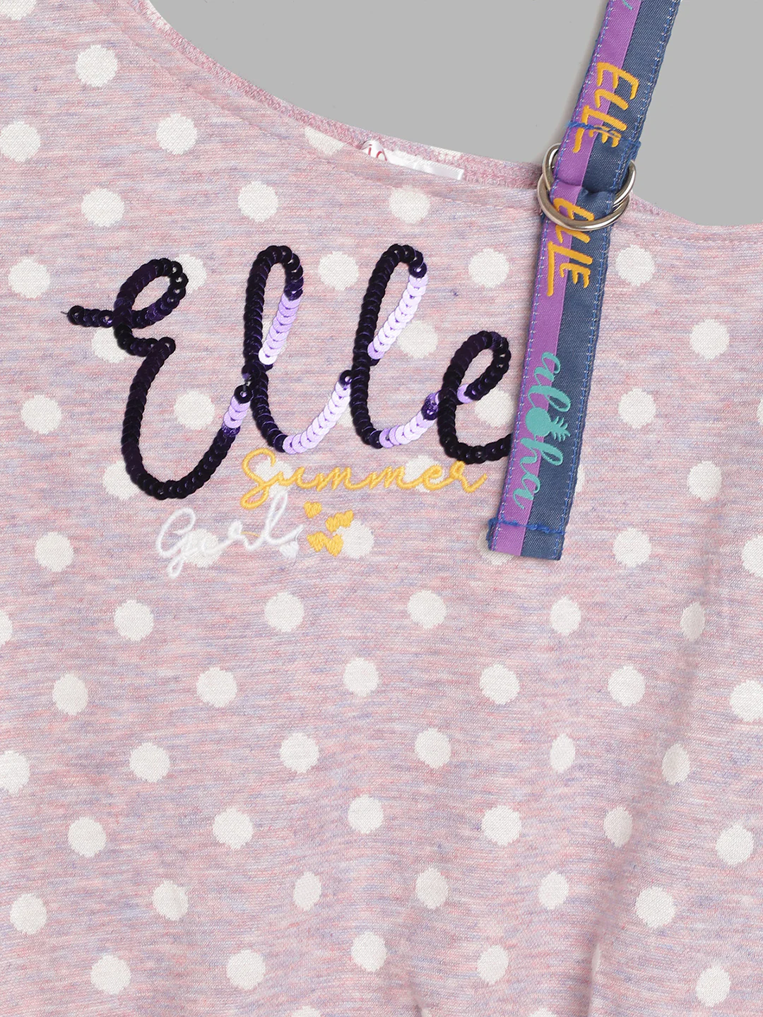 Elle Kids Girls Lilac Printed Round Neck TShirt - Image 3