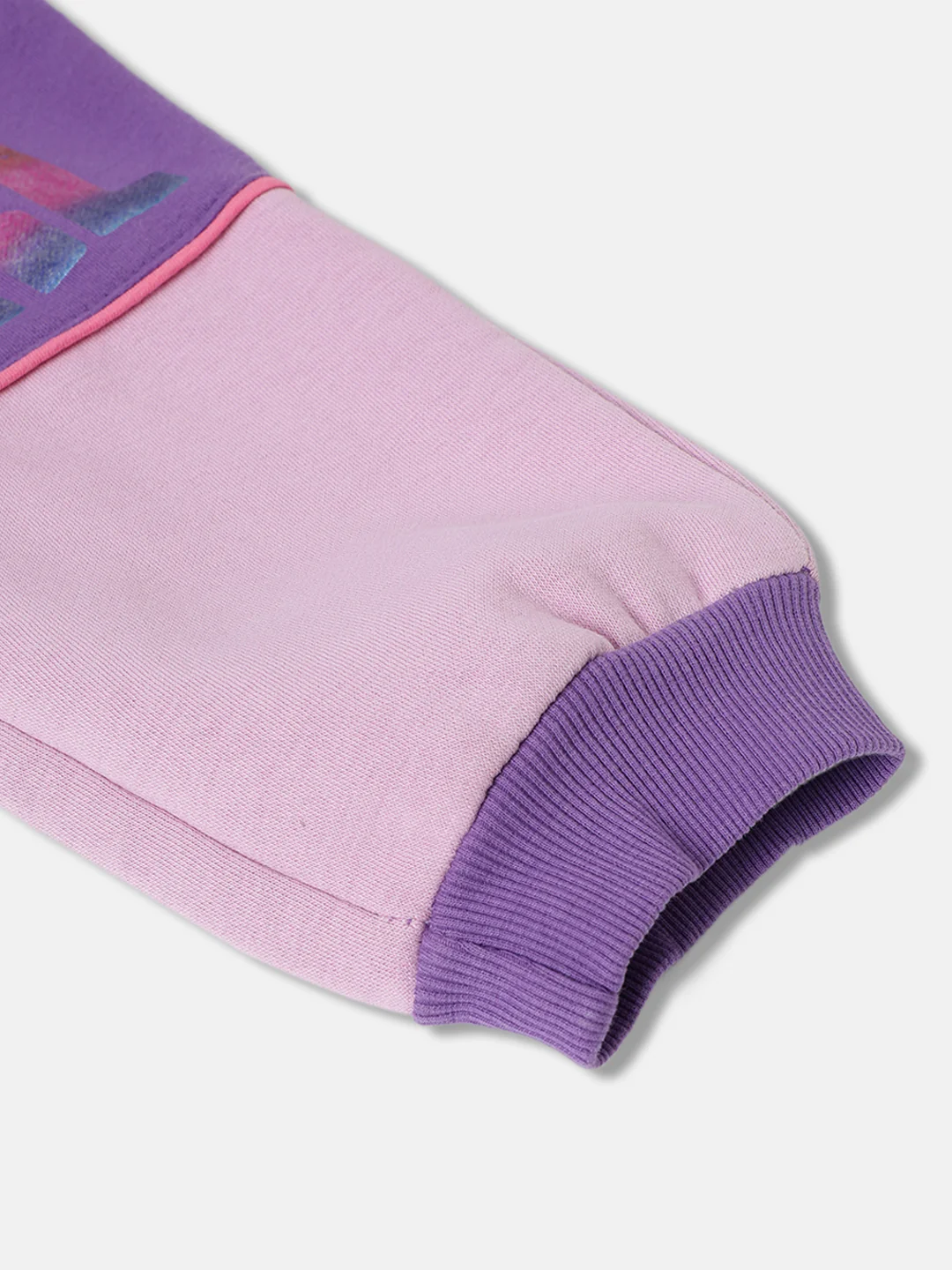 Elle Kids Girls Purple Colour blocked Regular Fit Sweatpant - Image 5