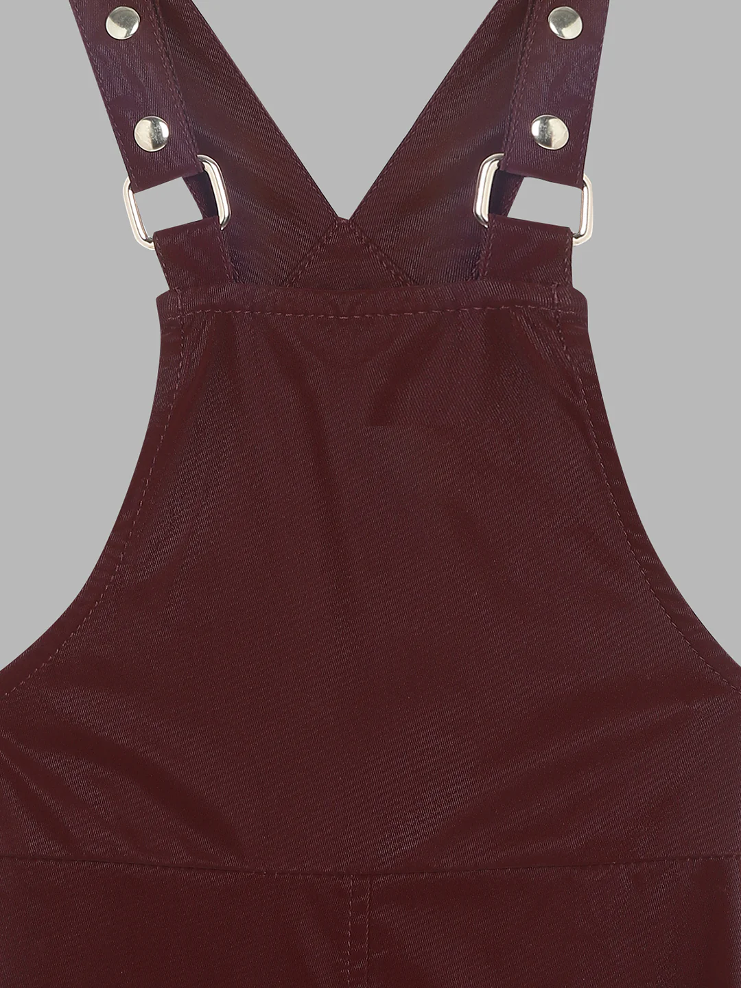 Elle Kids Girls Red Solid Square Neck Dress - Image 3