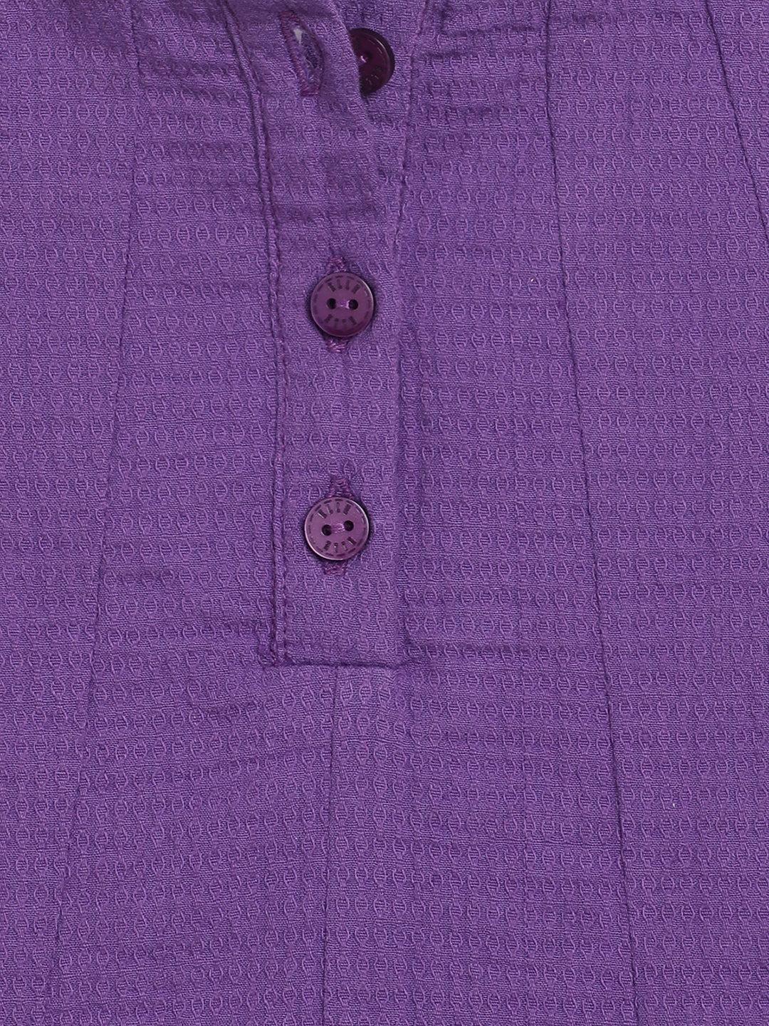 Elle Kids Girls Purple Solid Round Neck Top - Image 4