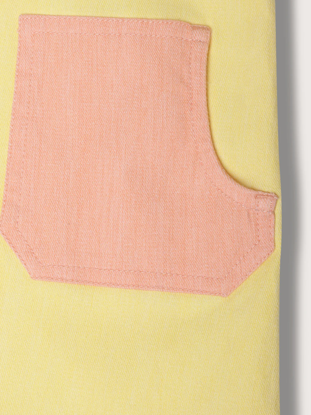 Elle Kids Girls Orange Solid V Neck Dress - Image 4