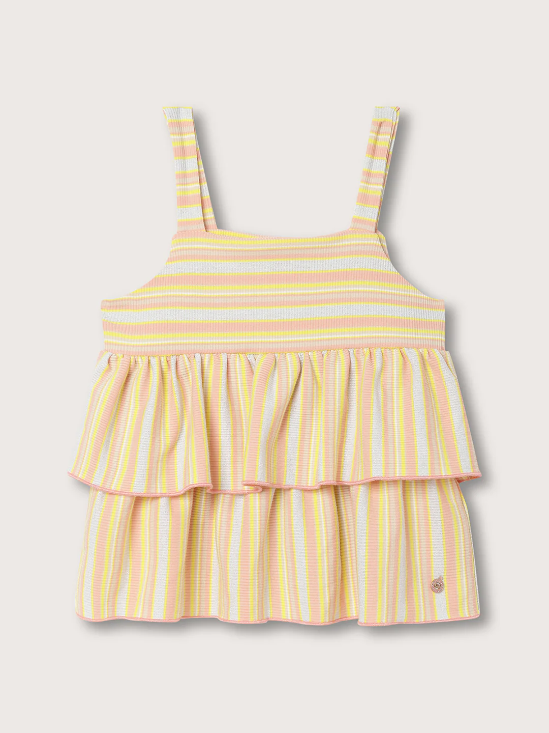 Elle Kids Girls Orange Square Neck Solid Top