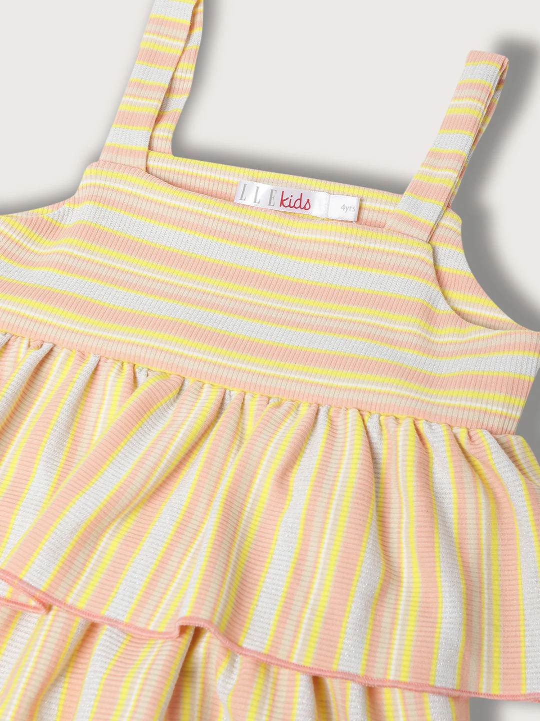 Elle Kids Girls Orange Square Neck Solid Top - Image 3