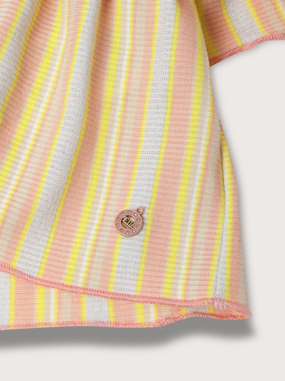 Elle Kids Girls Orange Square Neck Solid Top - Image 4