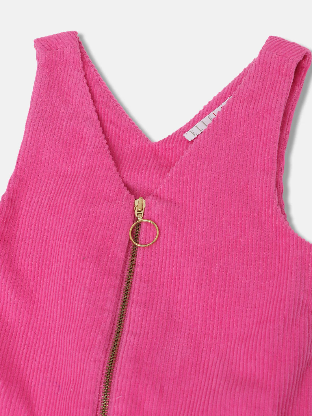 Elle Girls Solid Full Sleeves V Neck Dress - Image 3