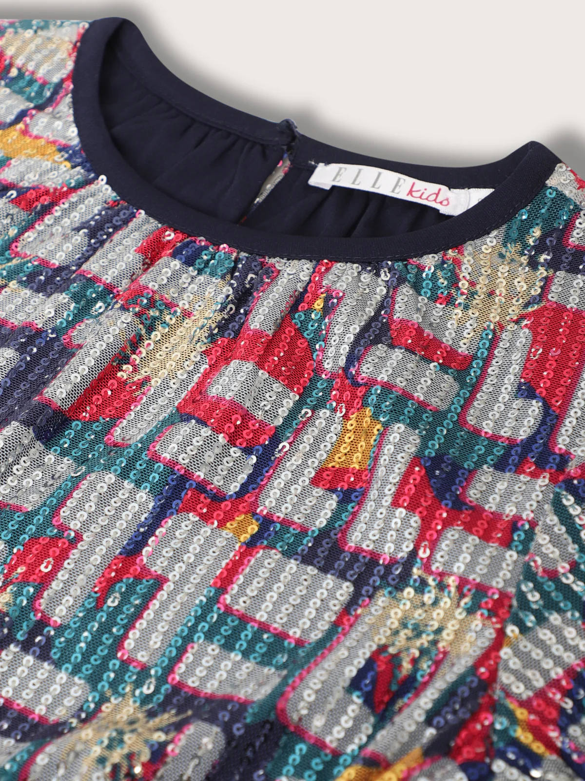 Elle Kids Girls Multi Printed Round Neck Dress - Image 3