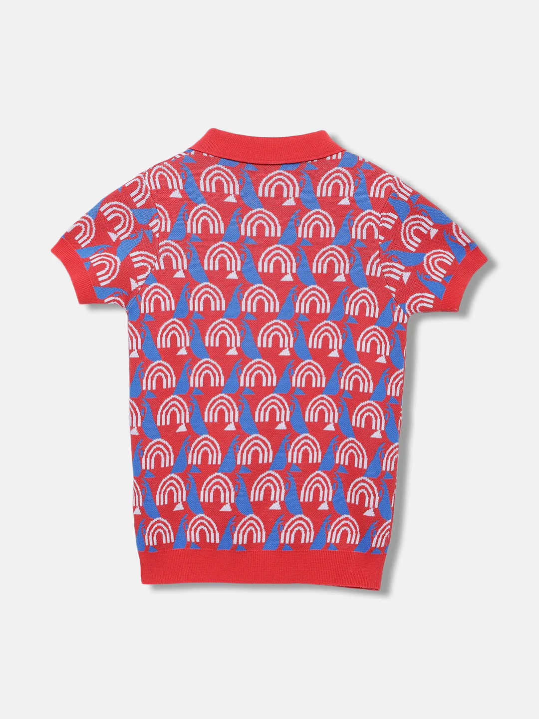 Elle Girls Red Printed Polo Short Sleeves Tshirt - Image 2