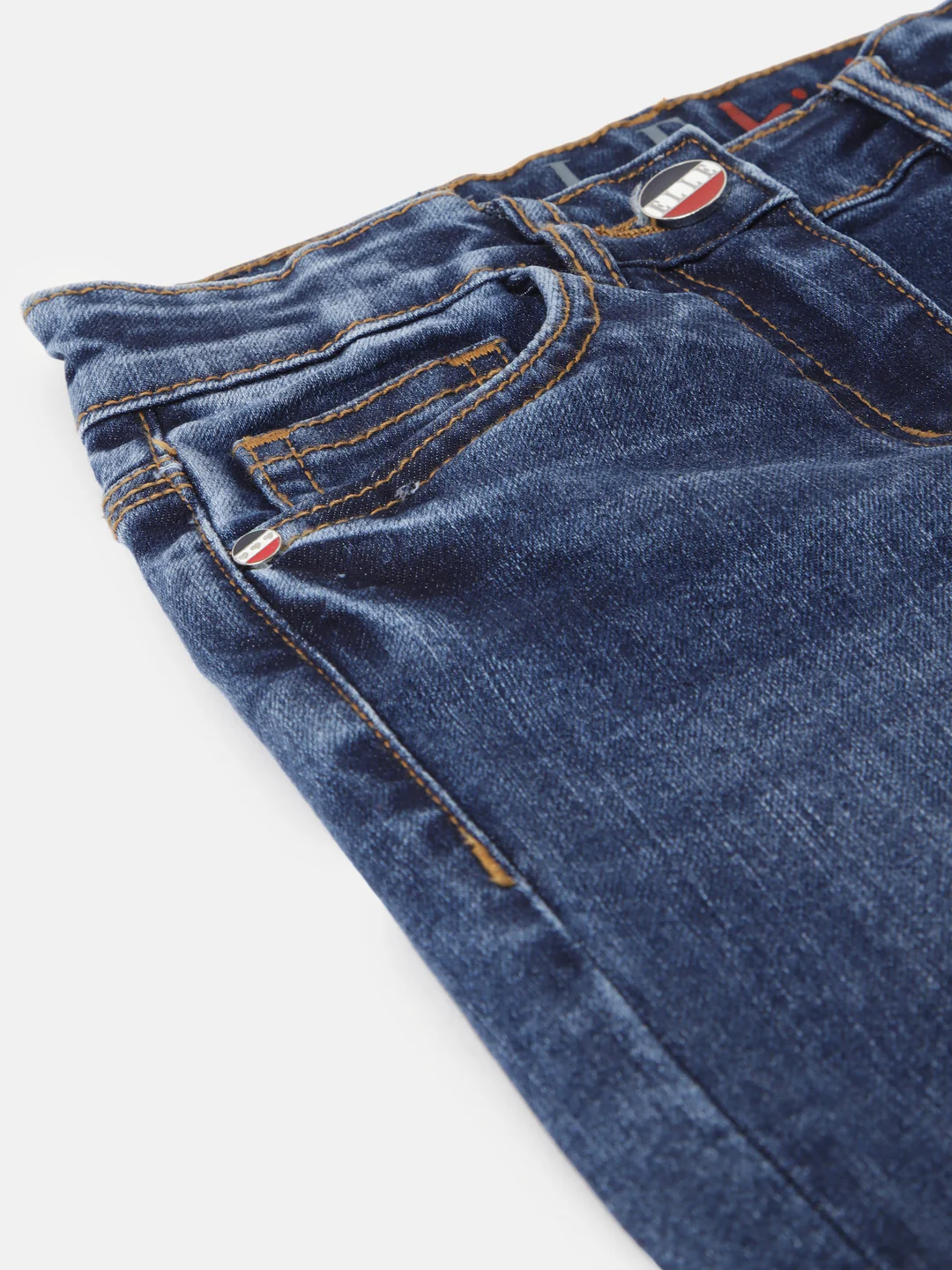 Elle Girls Blue Solid Bootcut Jeans - Image 4