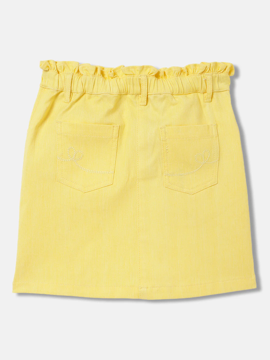 Elle Kids Girls Yellow Solid Regular Fit Skirt - Image 2