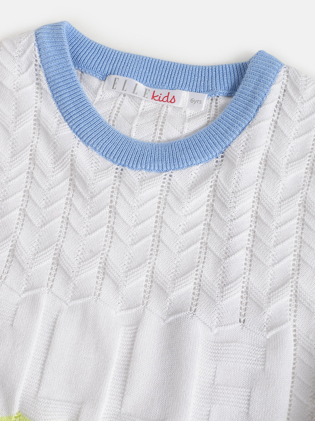 Elle Girls Blue Colour blocked Round Neck Sleeveless Tshirt - Image 3