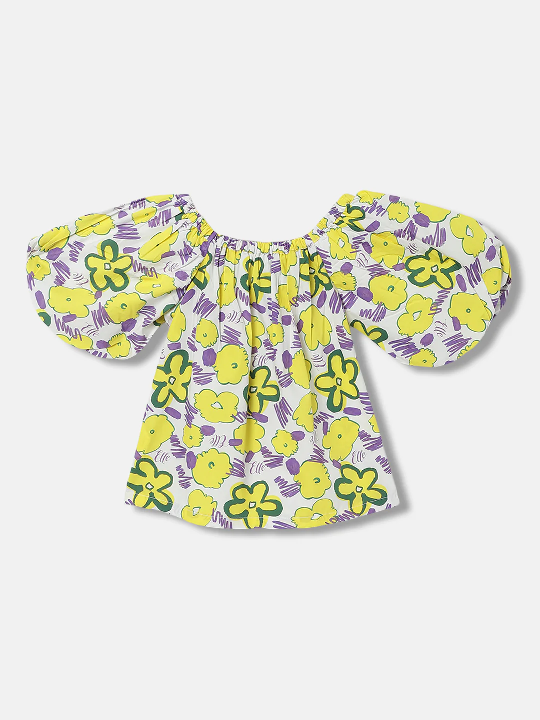 Elle Girls Multi Printed Square neck Short Sleeves Top - Image 2