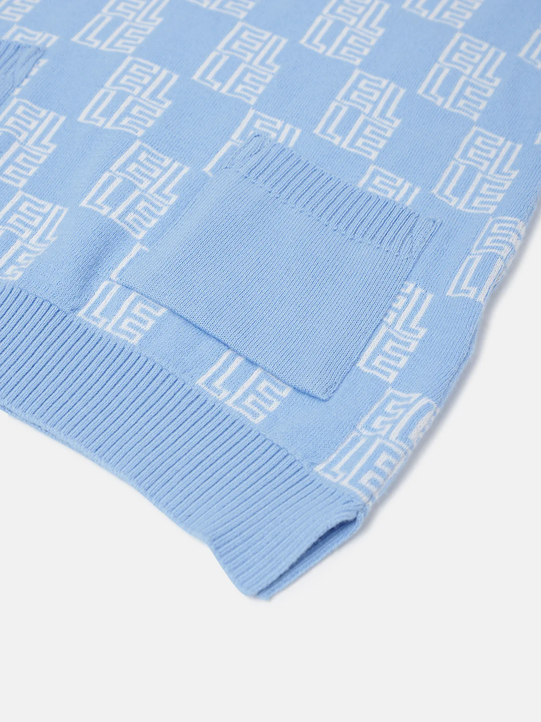 Elle Girls Blue Checked Round Neck Sleeveless Tshirt - Image 4