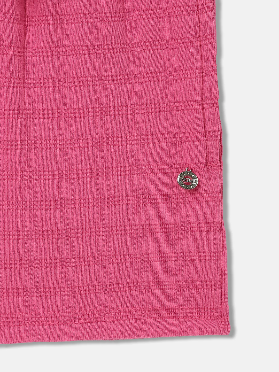 Elle Kids Girls Pink Solid Relaxed Fit Shorts - Image 5