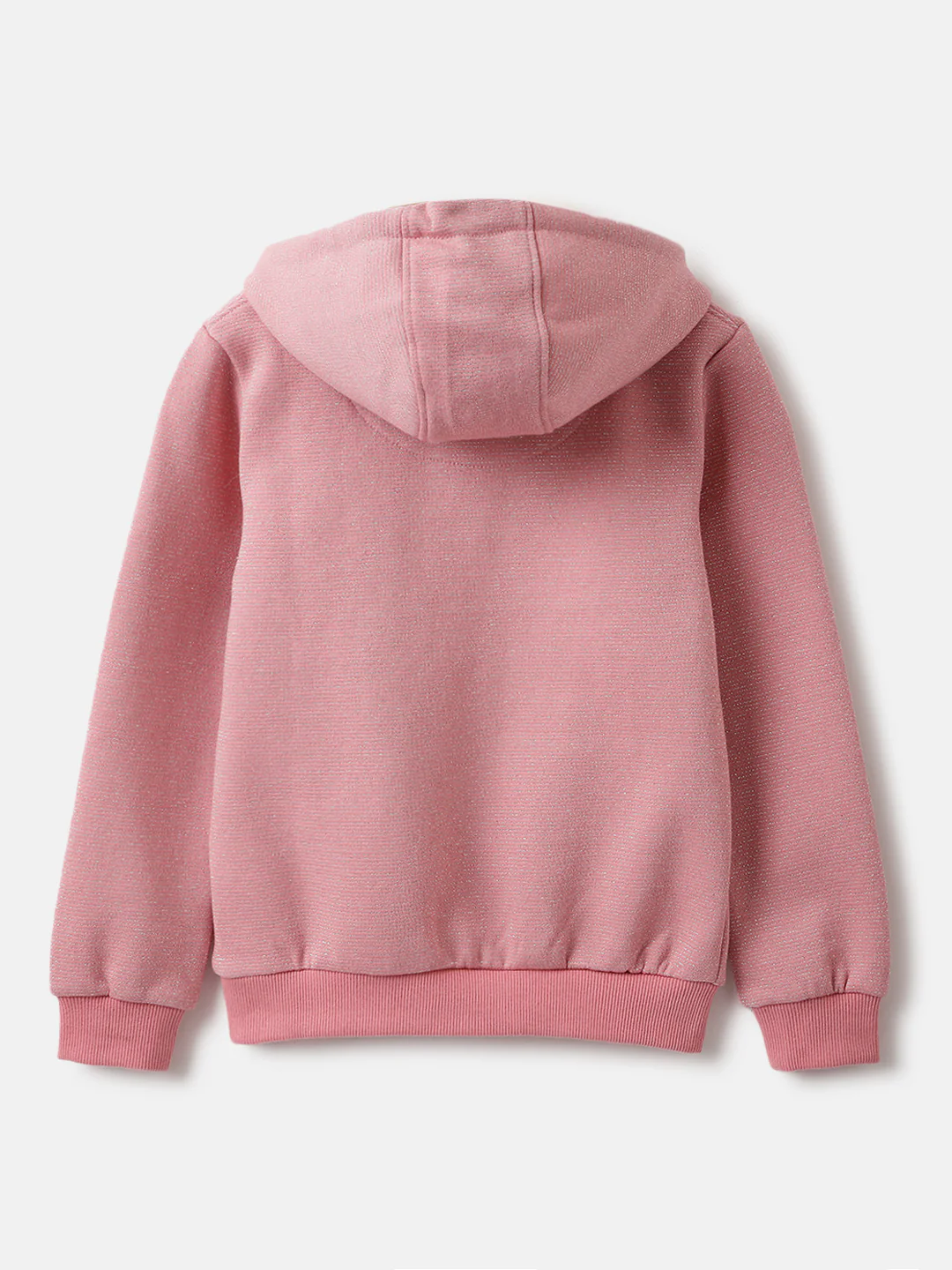 Elle Girls Pink Solid Hooded Full Sleeves Pullover Style Sweatshirt - Image 2