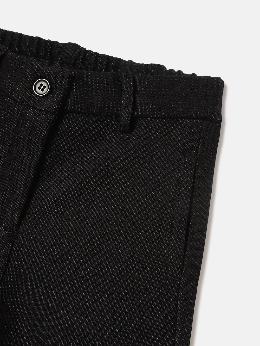 Elle Girls Black Solid Bootcut Fit Flat-Front Trouser - Image 4