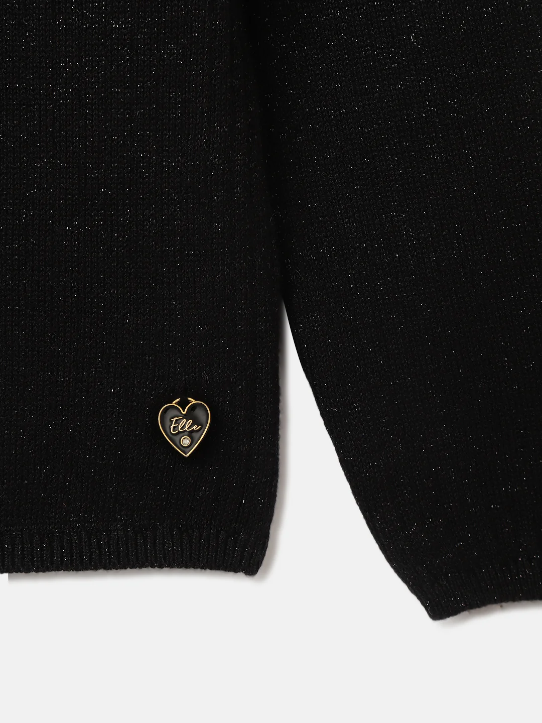 Elle Girls Black Solid Turtle Neck Full Sleeves Pullover Style Sweater - Image 4