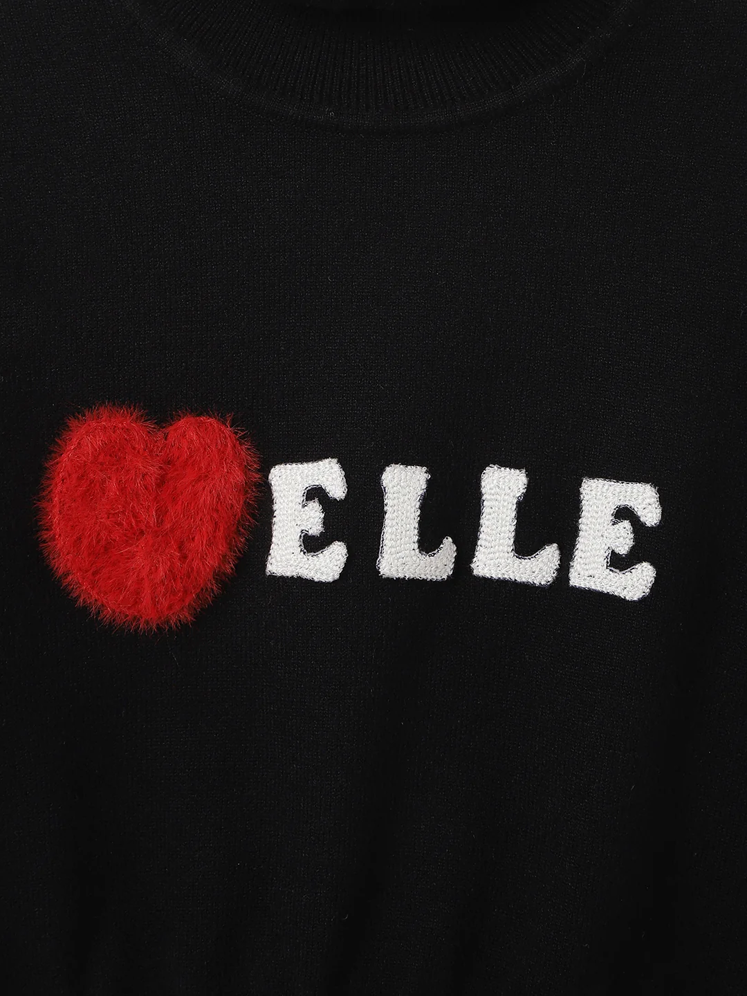 Elle Girls Black Solid Turtle Neck Full Sleeves Sweater - Image 3
