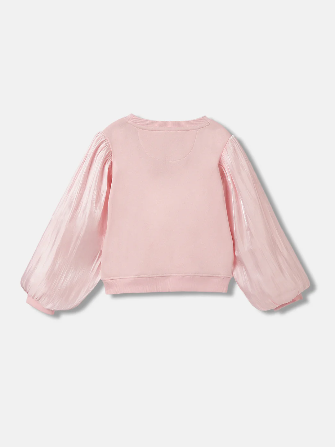 Elle Girls Pink Solid Round Neck Full Sleeves Pullover Style Sweatshirt - Image 2